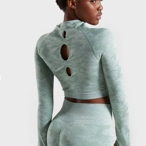 Gymshark camo seamless long sleeve top